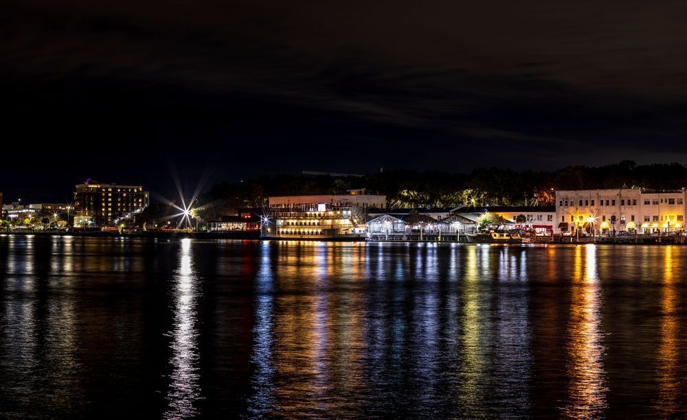 Savannah Skyline at Night Quadriptych Part 1