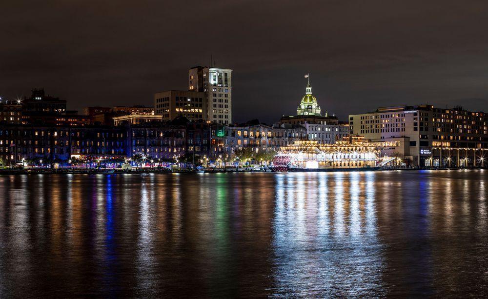 Savannah Skyline at Night Quadriptych Part 3