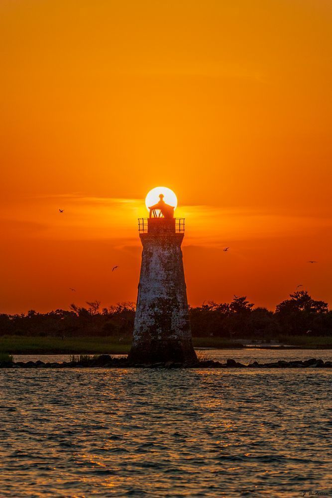 Cockspur Lighthouse at Sunset 2