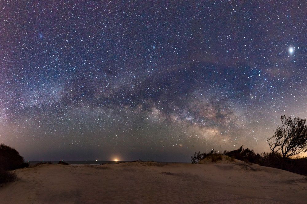 Sand Dunes and Milky Way Pano