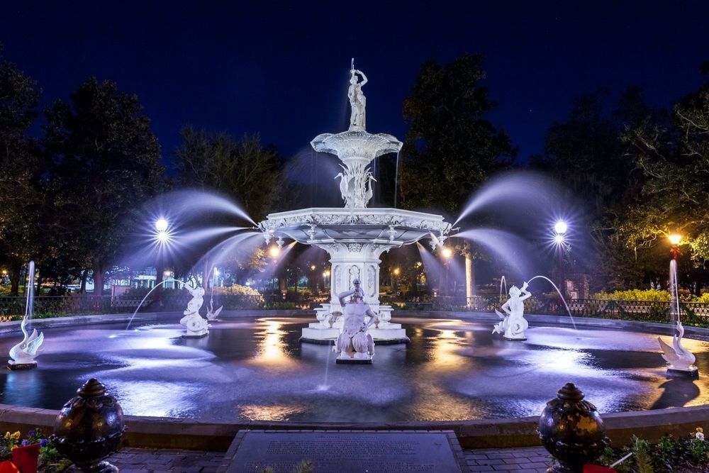 Forsyth Fountain at Night