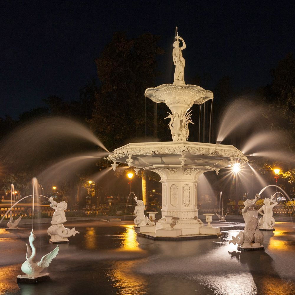 Forsyth Fountain at Night - Right