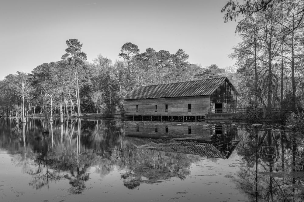 Parrish's Mill Covered Bridge B&W