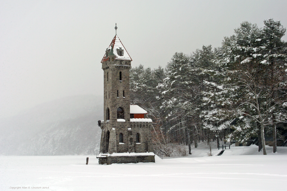 Kingfisher Tower In Winter Otsego Lake Ny Photography Art | Alan Lincourt Photography Dot Com
