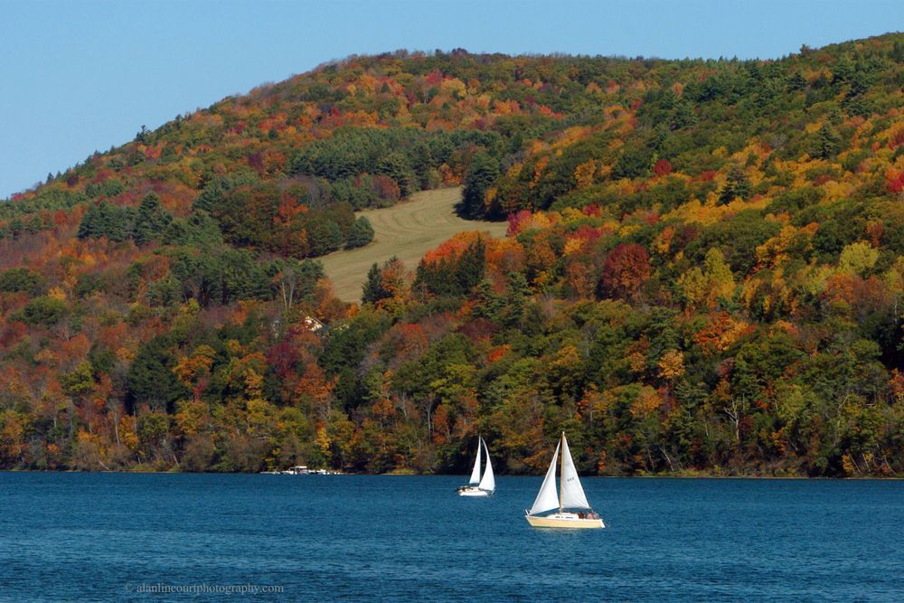 Otsego Lake Cooperstown Ny Autumn Sailboat Starfield Photography Art | Alan Lincourt Photography Dot Com