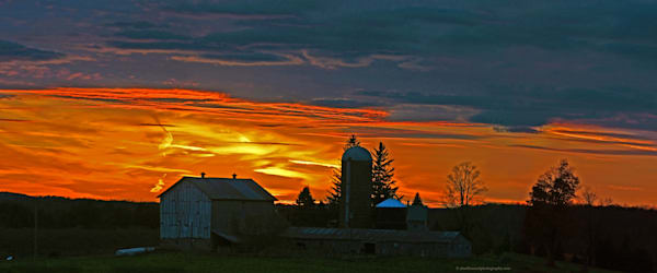Sunset Behind Farm Kingdom Rd Richfield Springs Rural Upstate NY-2 30x20