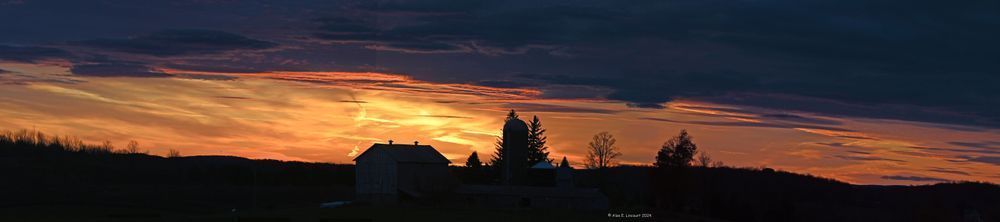 Sunset Behind Farm Kingdom Rd Richfield Springs Rural Upstate Photography Art | Alan Lincourt Photography Dot Com