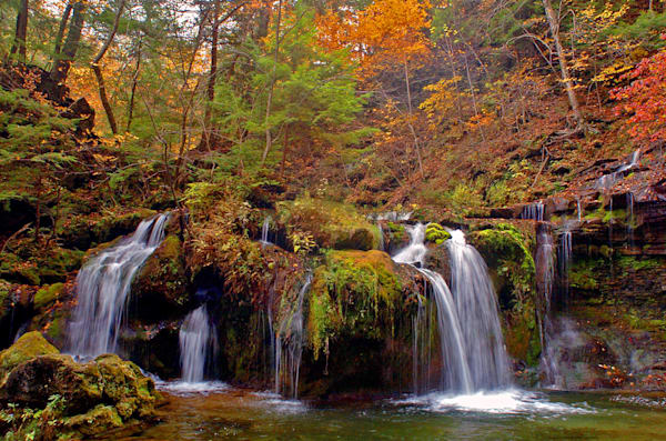 Van Hornesville NY Waterfalls Autumn on Canvas Limited Edition