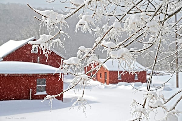Winter Wonderland Red Barns Upstate NY