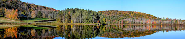 "Reflections of a Quiet Autumn Allen Lake in Upstate NY" 48"x10" Canvas  Limited Edition