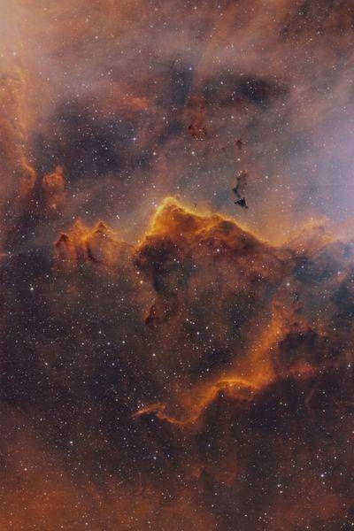 IC 2944 Running Chicken Nebula Close-Up in Hubble palette