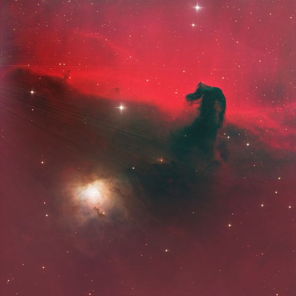 Horsehead Nebula and Flame Nebula in Orion (Barnard 33 or IC434)
