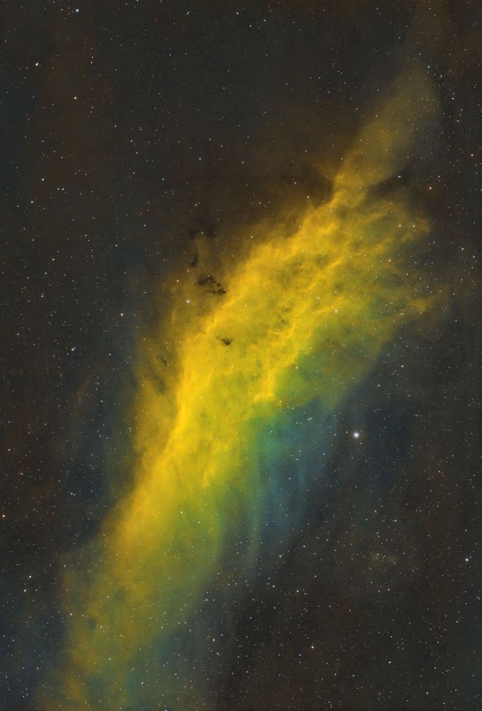 Sh2 220 California Nebula In Foraxx Palette, Reduced Stars (Portrait) Photography Art | MaximAstroPhoto