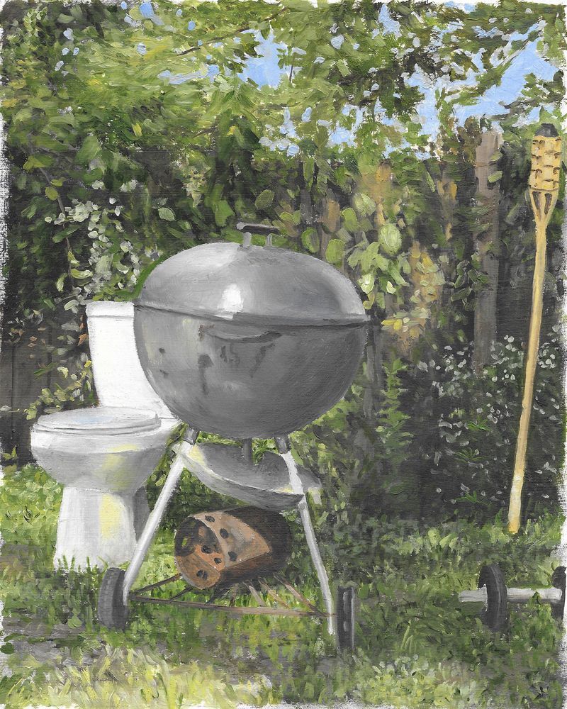 The Dudeplex BBQ Grill Painting | Brian DePauli Art Print