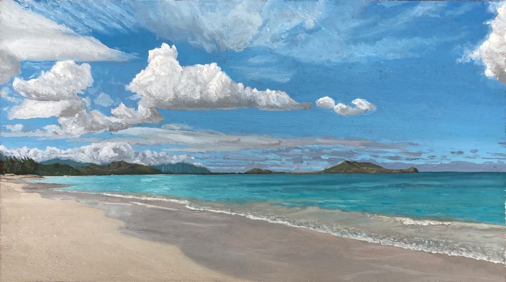 Lanikai Beach Art Print | Oahu Hawaii Painting by Brian DePauli