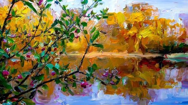 BERRY AND LAKE IN FALL