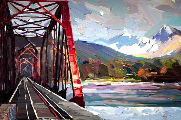 TRAIN OVER SNOW RIVER
