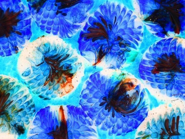Blue Droplets defines the surface tension of flowing water