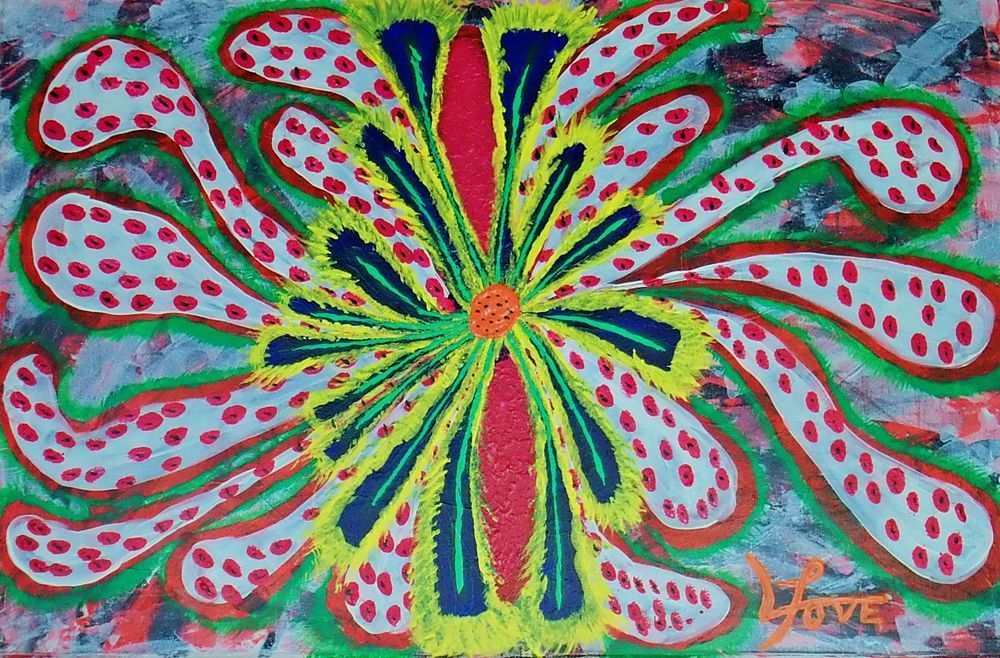 Clown Flower – Whimsical Abstract Art Celebrating Growth and Imperfection