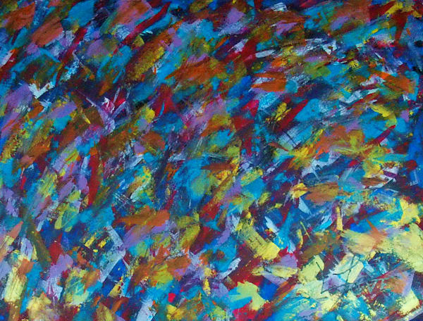 Cloudy Rainbow – Soft Abstract Wall Art with Gold Accents