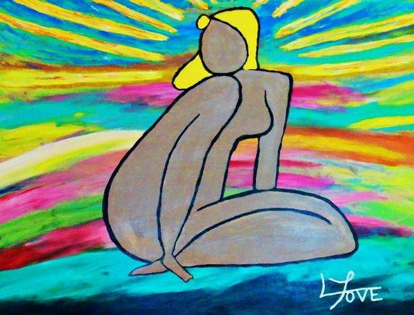In My Skin – Blonde Nude Woman at Sunrise Beach Art