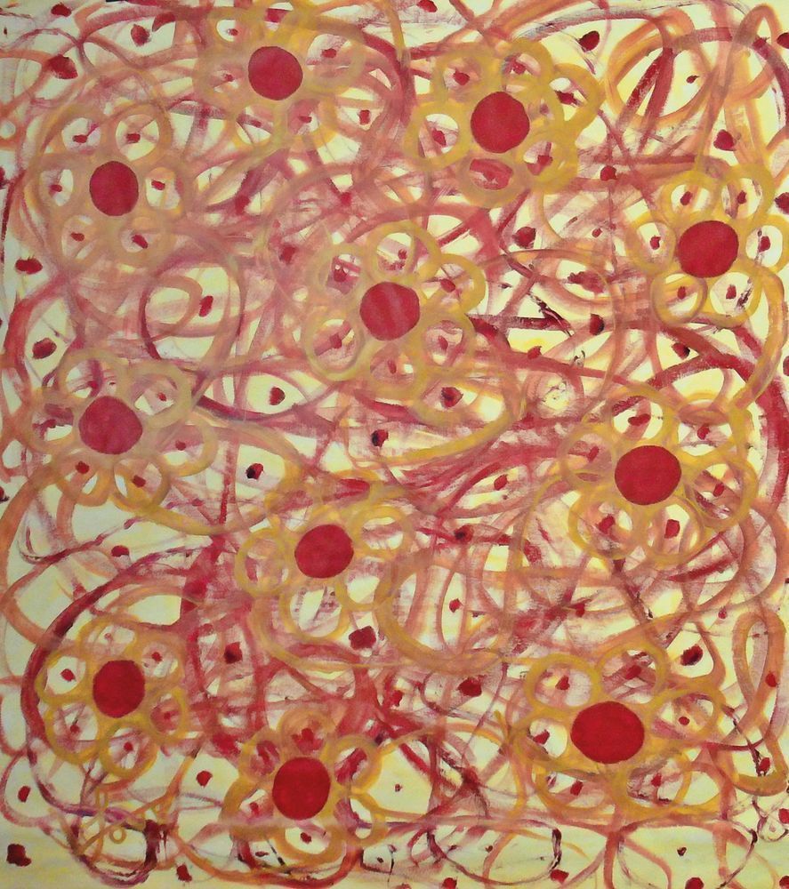 Red Nest Abstract Painting | Expansion Renewal and Growth
