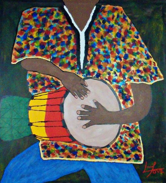 Love of Rhythm – Passionate Abstract Drummer in Colorful Expression