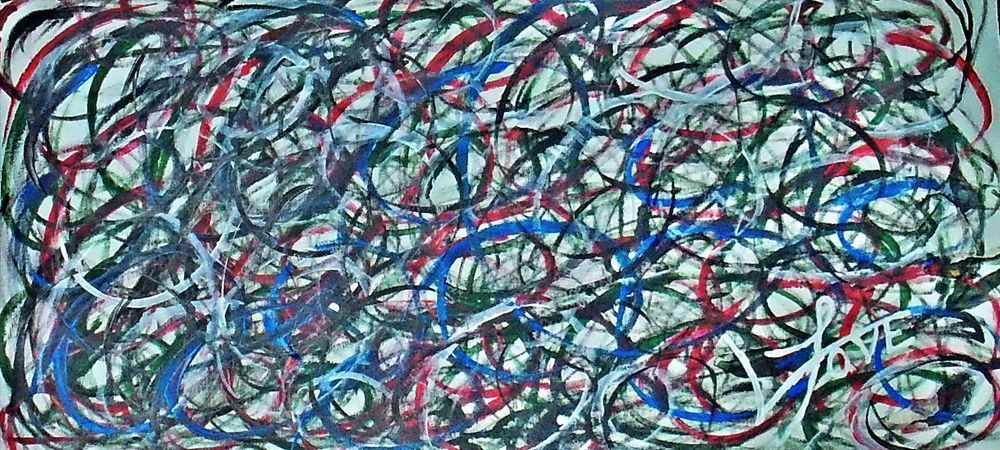 Swirling Home Abstract Painting | The Overthinking Mind in Motion
