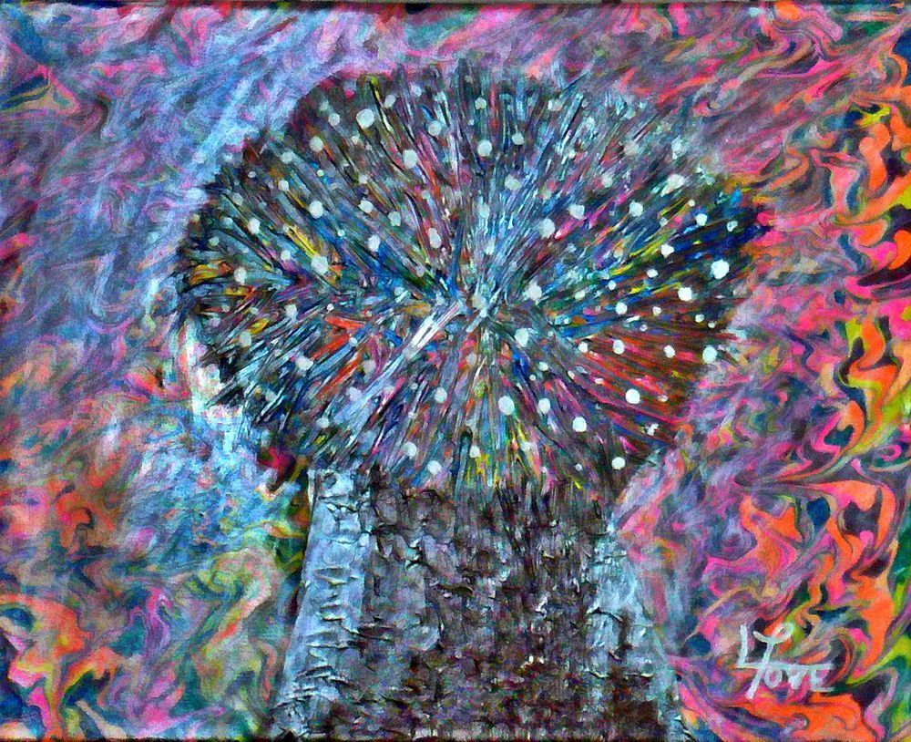 The Idea Tree Abstract Painting | Reflection Growth and Stillness
