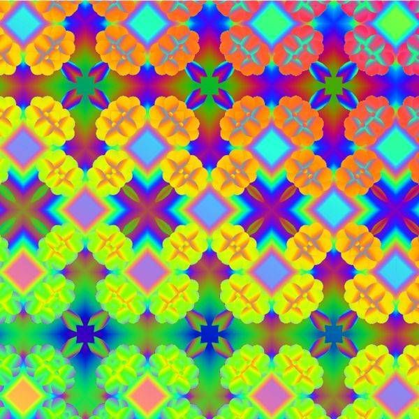 Chromatic Blossom Grid Art | Lilly's Artwork/Gallery Gems