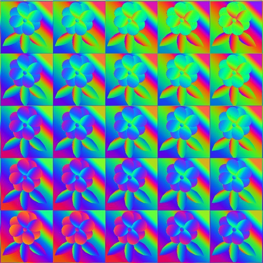 Chromatic Bloom Grid Art | Lilly's Artwork/Gallery Gems