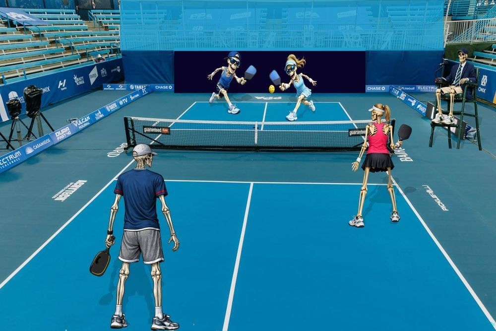 Skeletons playing Pickleball