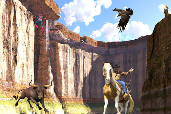 Cowboy In The Canyon Art | Viewfinder Arts LLC