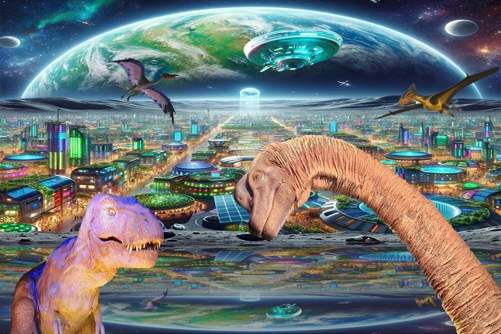 Moon City Dinosaurs Art | Viewfinder Arts LLC