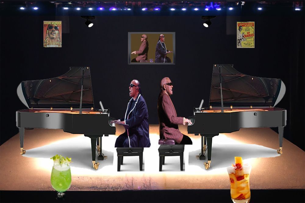 Ray And Stevie Piano Duel Art | Viewfinder Arts LLC