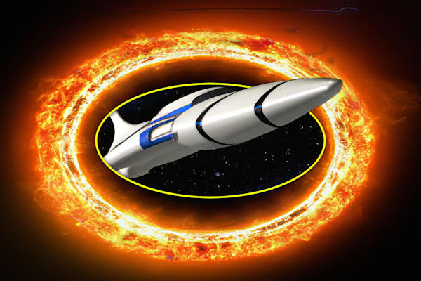 Spaceship Thru The Fire Ring Art | Viewfinder Arts LLC