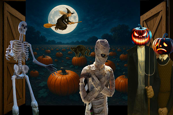 Pumpkin Patch At Full Moon Art | Viewfinder Arts LLC