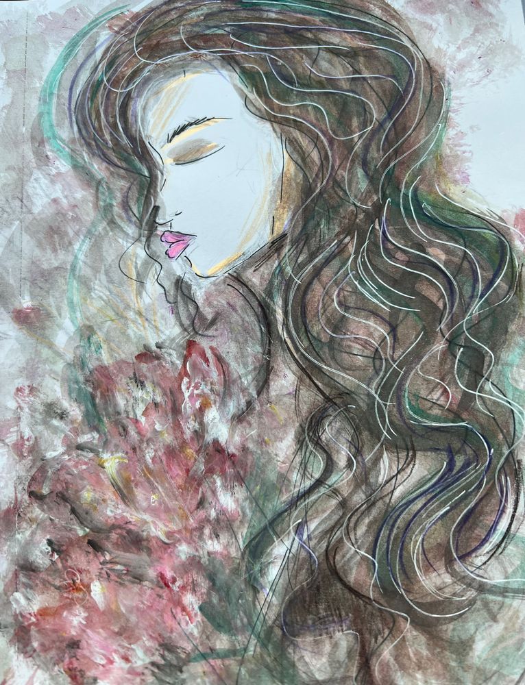 Sl Curly Hair Lady Art | See lee Art