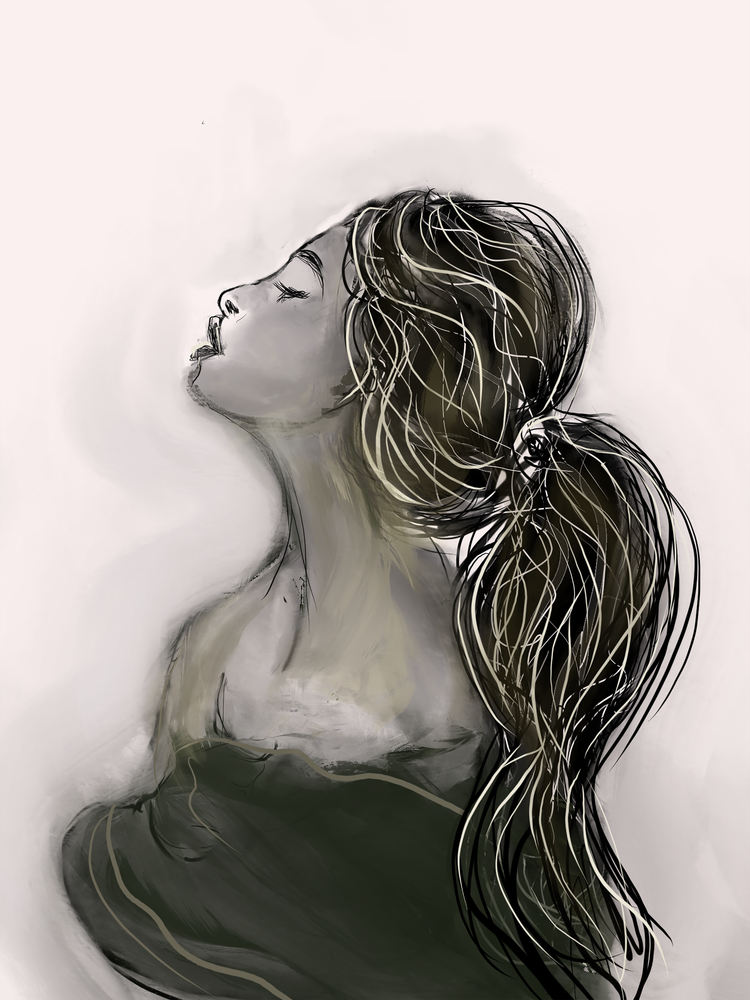 Sl Lady Portrait Black And White Art | See lee Art
