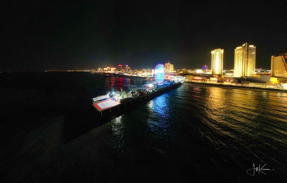 Night Time On The Boardwalk Photography Art | Artistic Insights Aerial Photography
