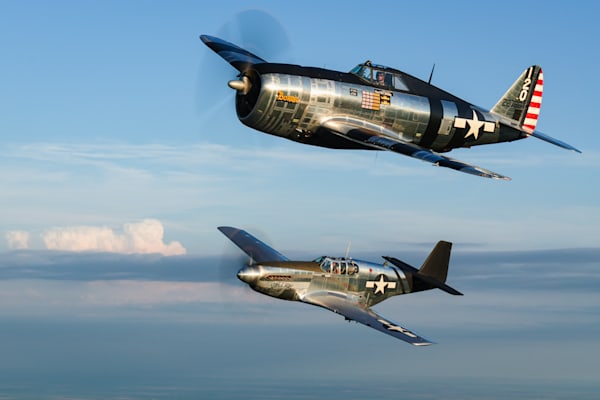Pacific Theater Wwii Fighters  P 47 D Thunderbolt & P 51 C Mustang Photography Art | Brent Clark Photography LLC