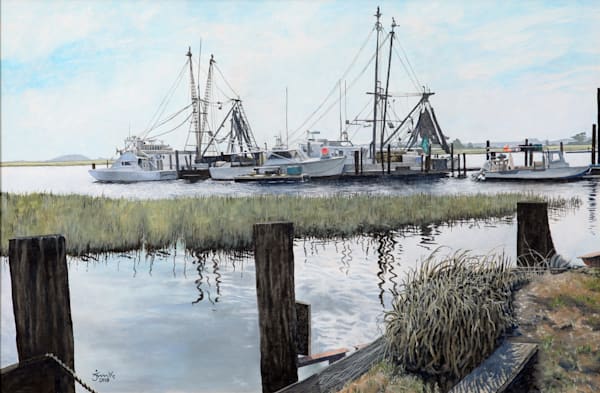 Fishing Boats Folly Beach - Charleston South Carolina