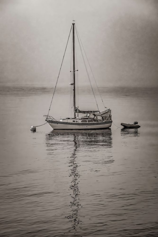 Boat And Dingy  B W Photography Art | Jeffrey Eichen