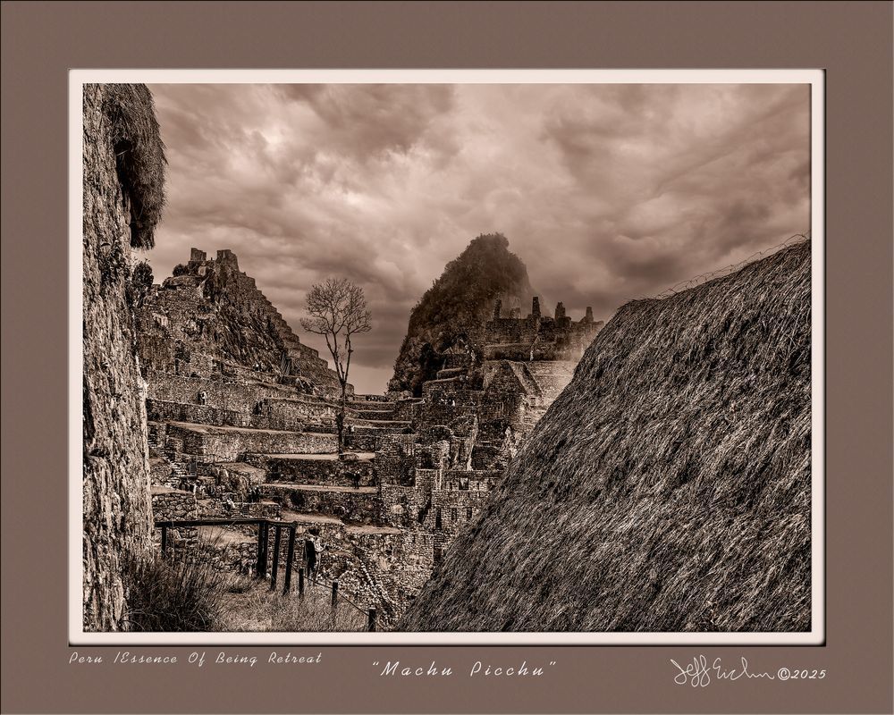 Machu Thach Roof B+W 16x25 Frame Recovered Photography Art | Jeffrey Eichen