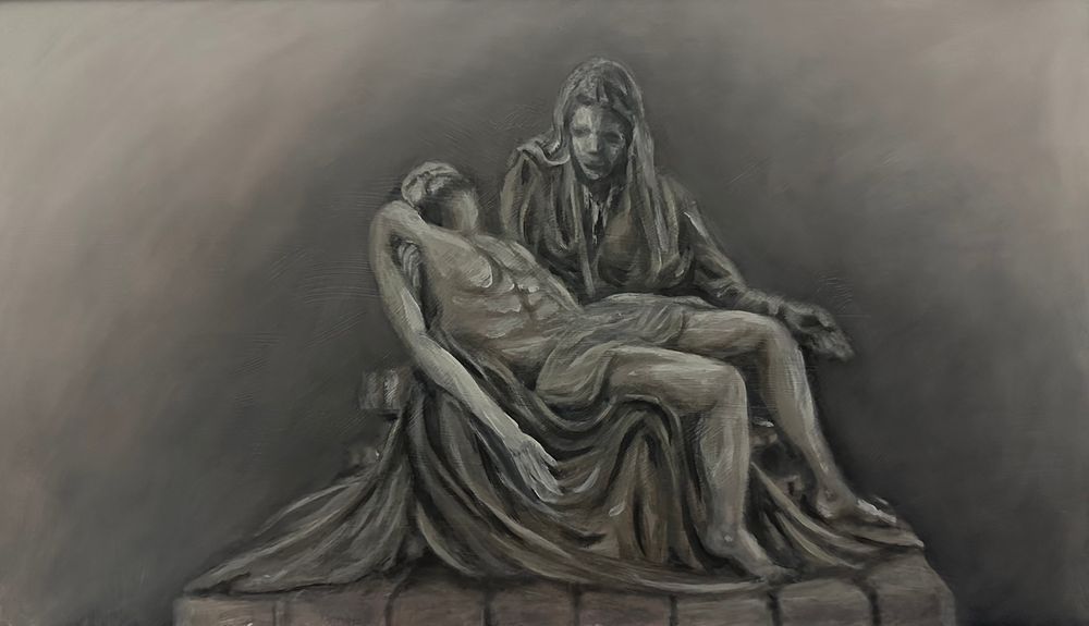 Maternal Grace in Monochrome