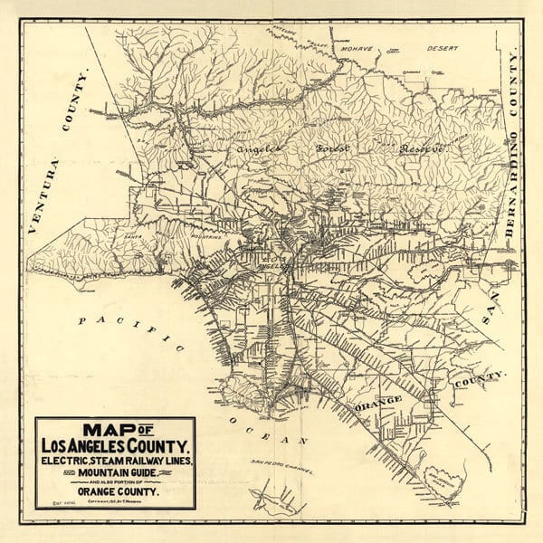 1912 LA Railway Map