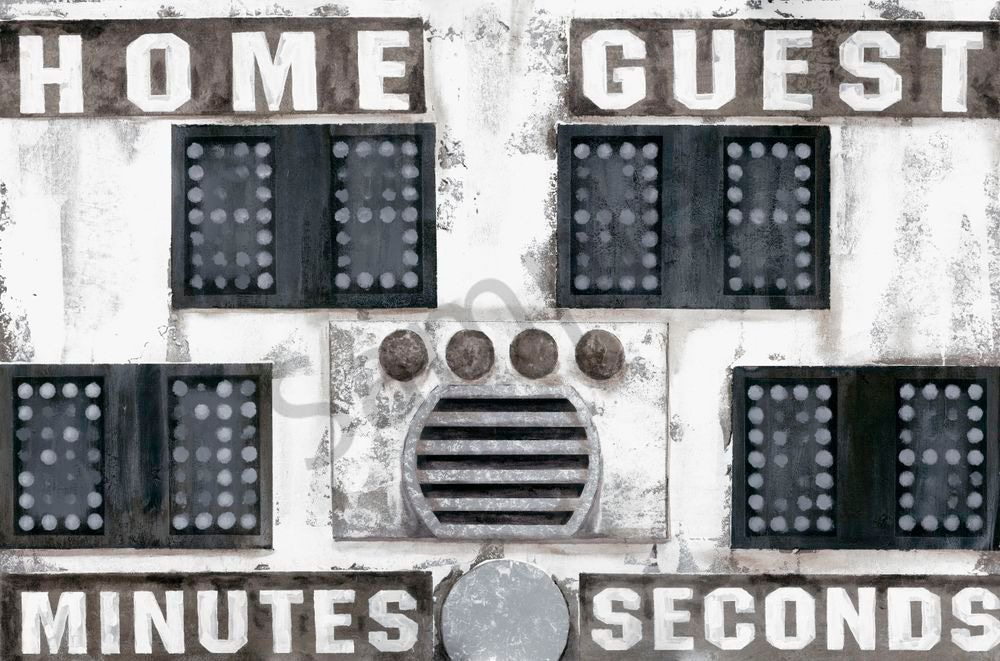 Sp623 Black White Vintage Sports Scoreboard Art | Gango Custom Printing