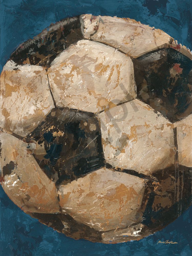 Sp615 Blue Soccer Ball 18x24 Art | Gango Custom Printing