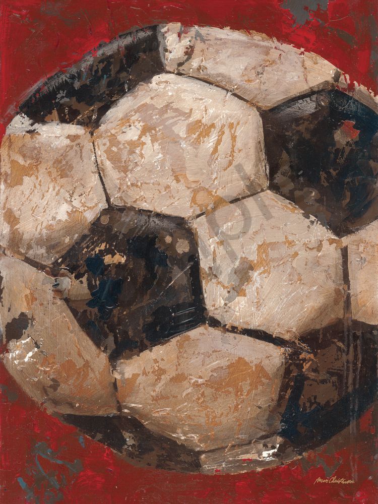 Sp614 Red Soccer Ball 18x24 Art | Gango Custom Printing