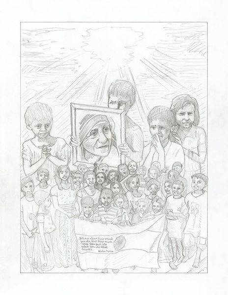 Sketch1 Ct Mother Teresa 7x9.375 On 8.5x11 Art | Gango Custom Printing